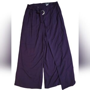 The Pyramid Collection NWOT Palozza Cape Purple Wide Leg Pants‎ Size 12